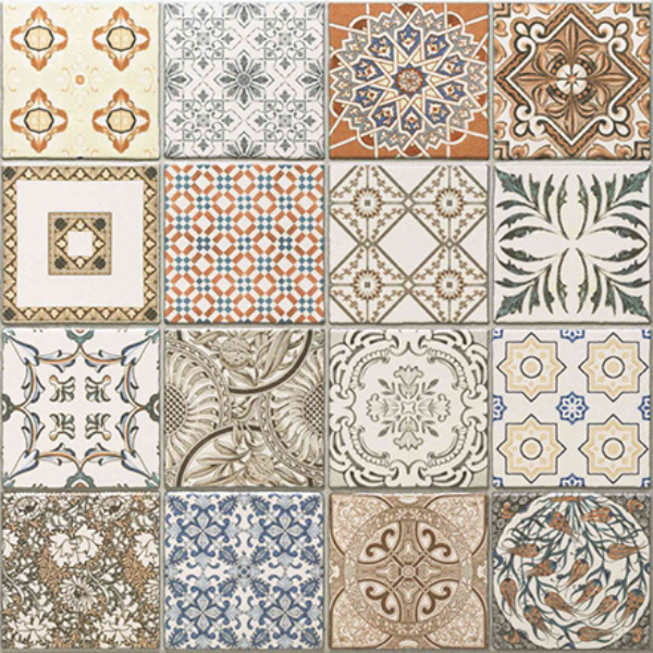 Antalya Multi Pattern Porcelain 44.2x44.2cm