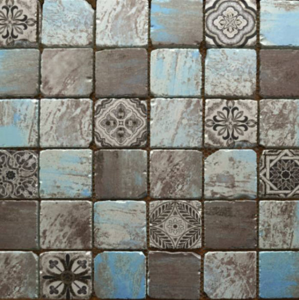 Antique Blue 4.8cm Mosaic 30x30cm