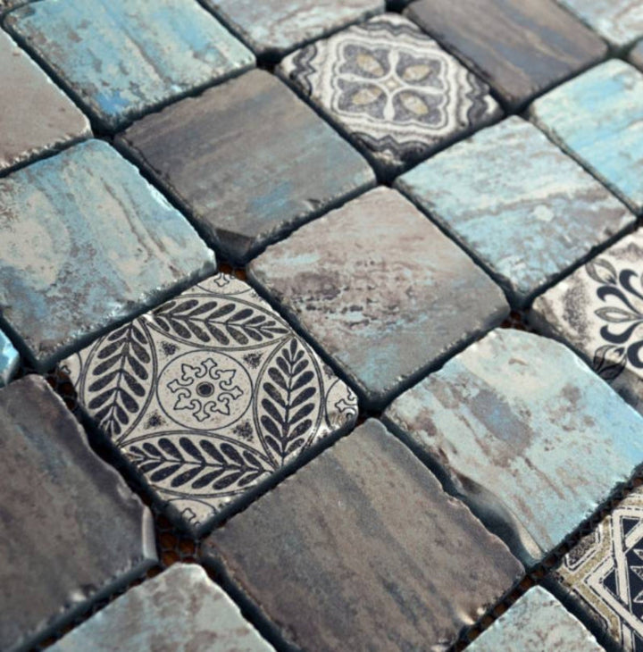 Antique Blue 4.8cm Mosaic 30x30cm