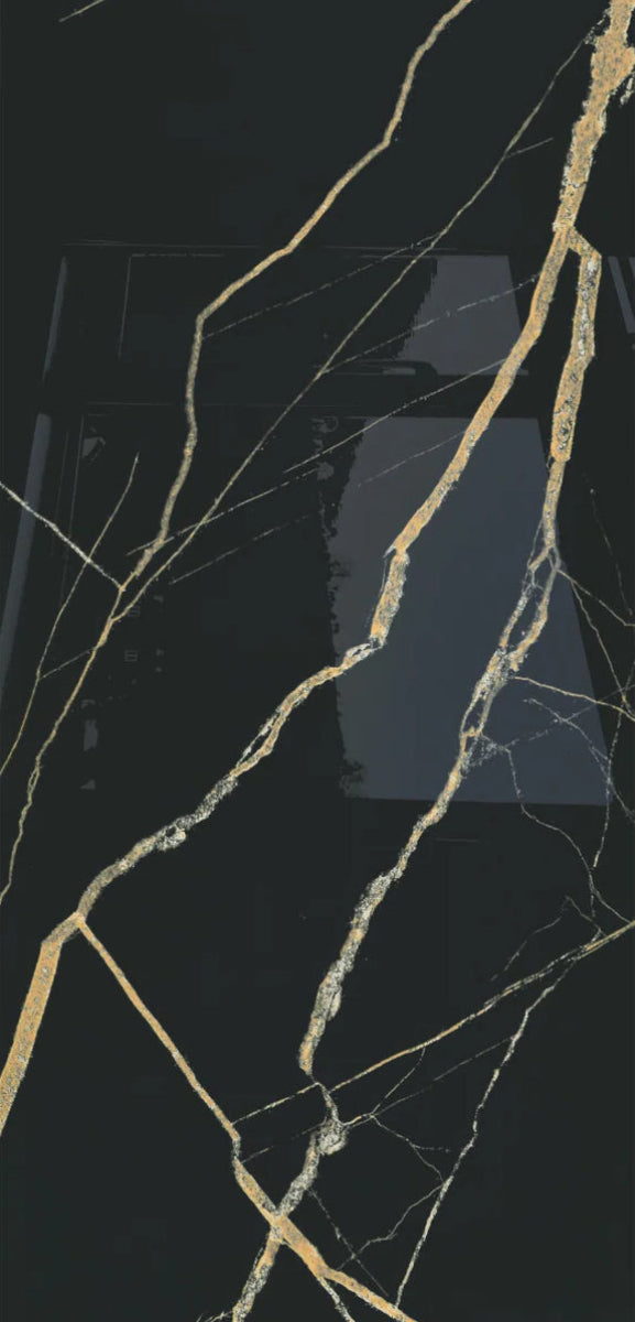 Black Gold Polished Porcelain 60x120 cm