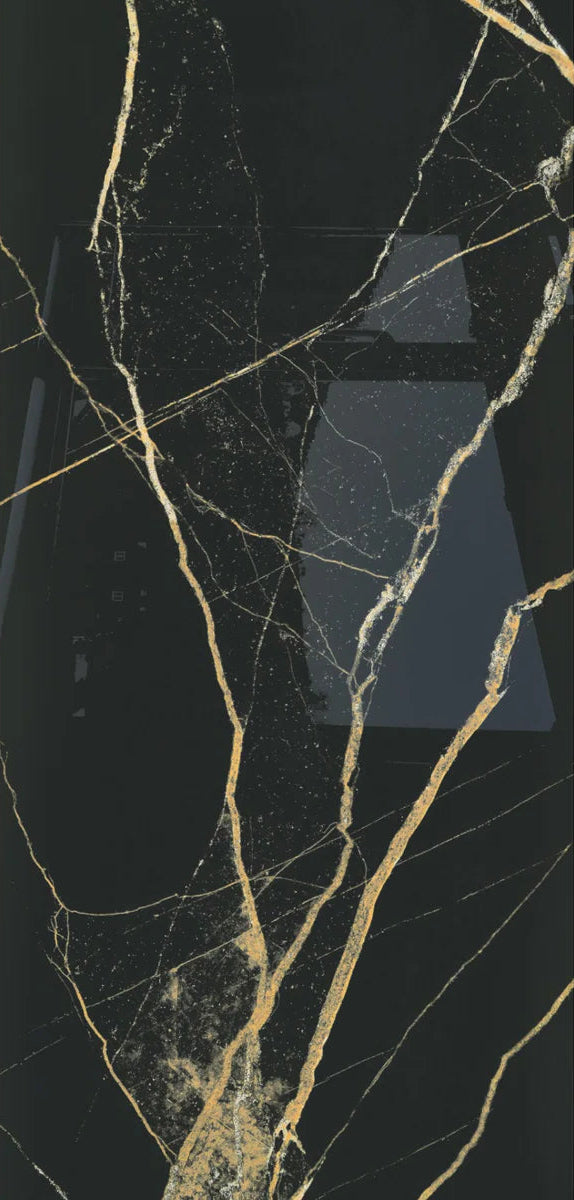 Black Gold Polished Porcelain 60x120 cm