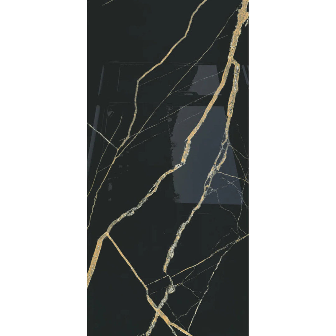 Black Gold Polished Porcelain 60x120 cm