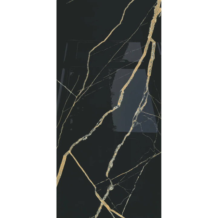 Black Gold Polished Porcelain 60x120 cm