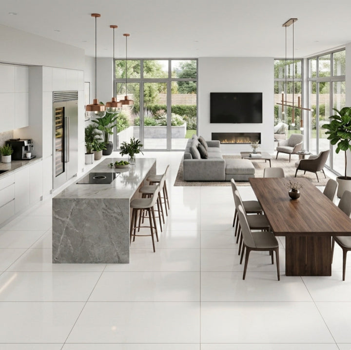 Bright White Polished Porcelain 60x120cm