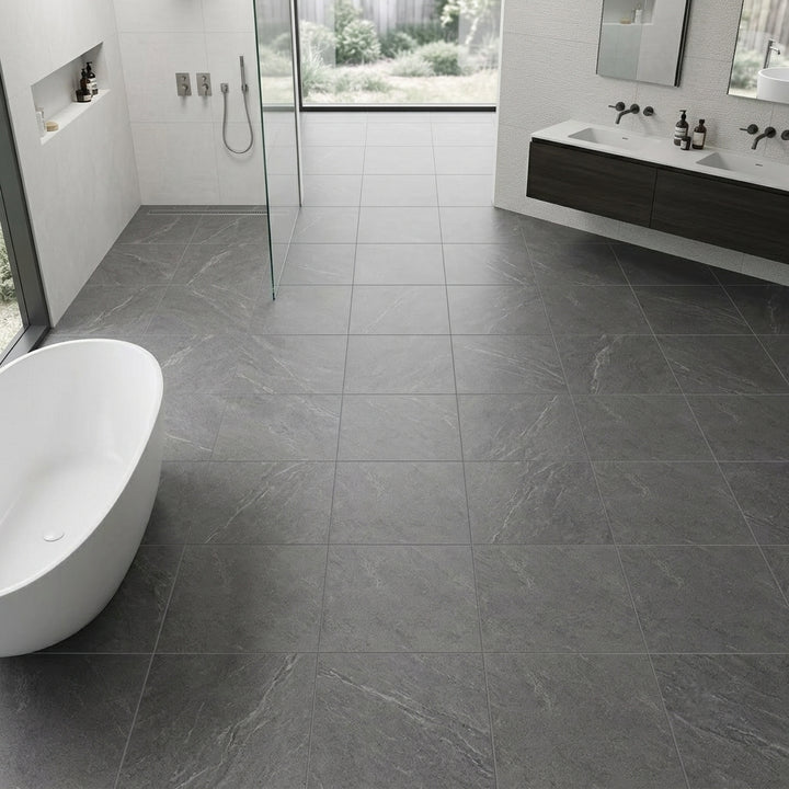 Buckingham Grey Stone Effect Porcelain 60x60cm
