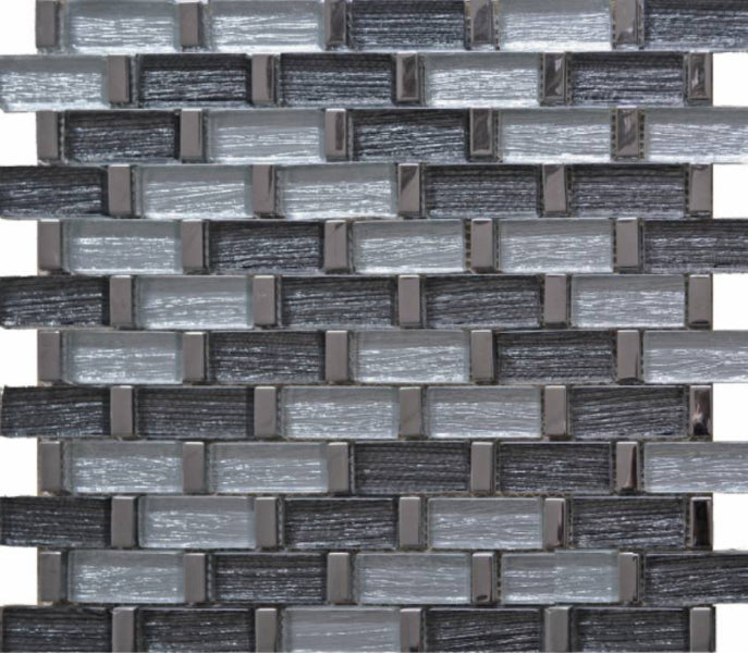 Capella Brick Pewter Mosaic 30x30cm