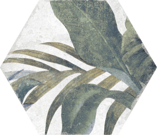 Caribbean Floral White Hex 23x27cm