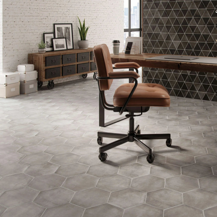 Caribbean Plain Grey Hex 23x27cm