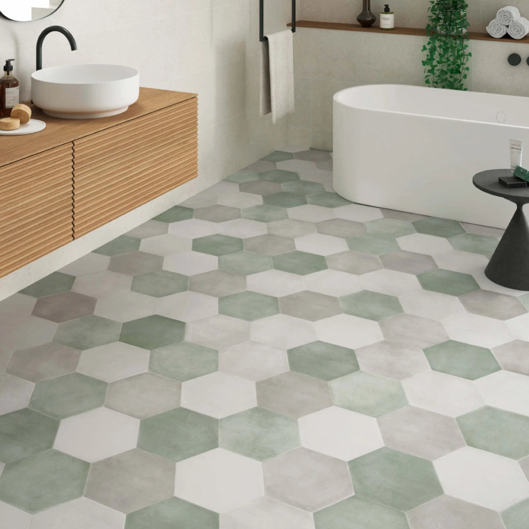 Caribbean Plain Green Hex 23x27cm