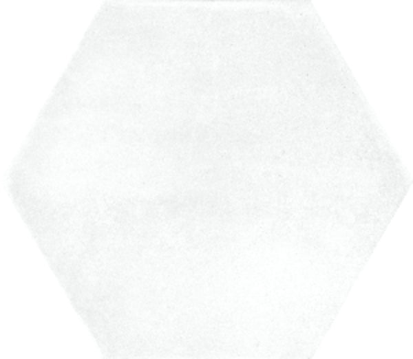 Caribbean Plain White Hex 23x27cm