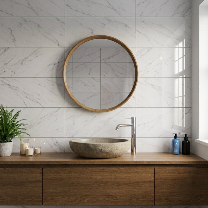Carrara Effect Gloss Ceramic 30x60cm