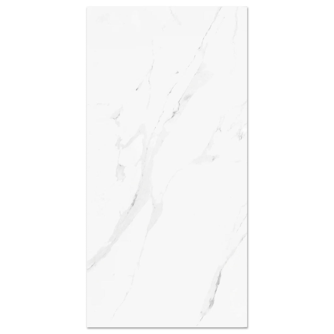 Carrara White Marble Effect Polished Porcelain 60x120cm