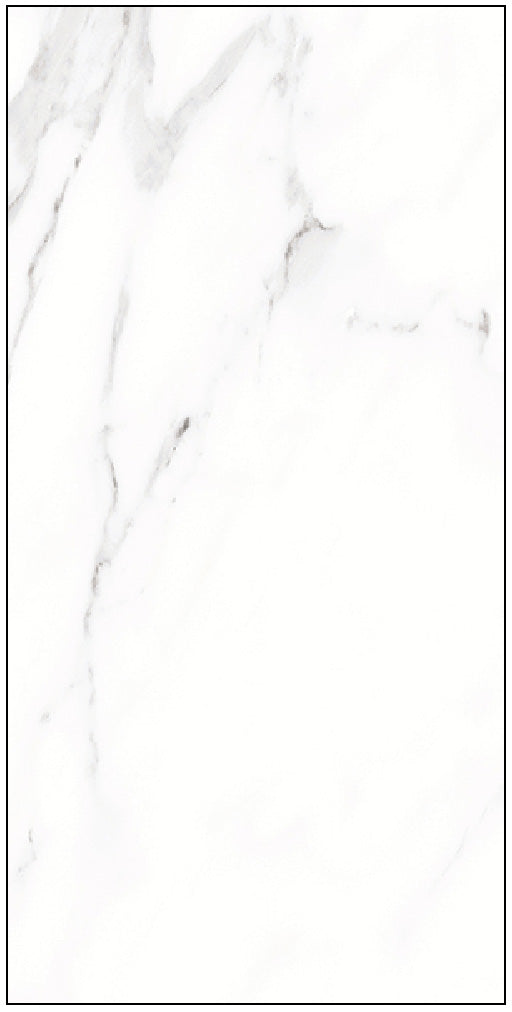 Carrara White Marble Effect Polished Porcelain 30x60cm