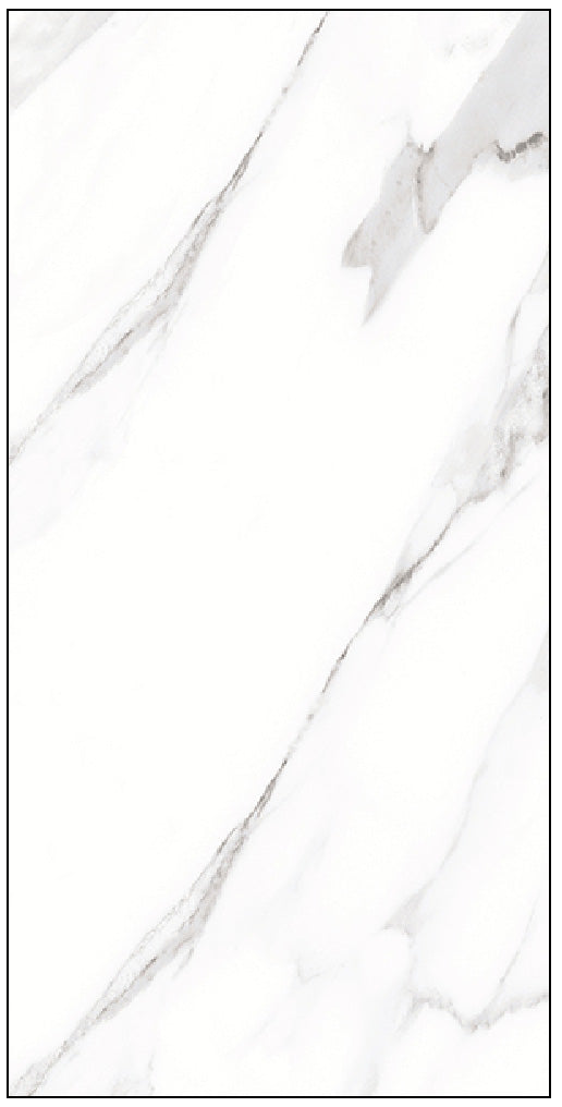 Carrara White Marble Effect Polished Porcelain 30x60cm