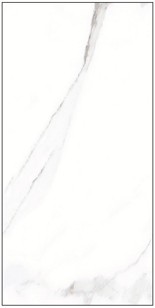 Carrara White Marble Effect Polished Porcelain 30x60cm