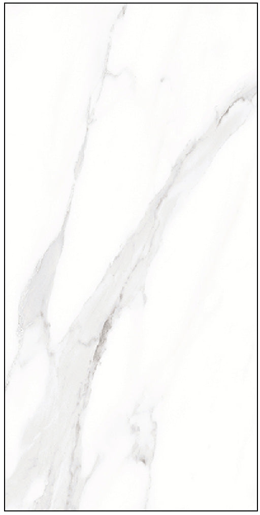Carrara White Marble Effect Polished Porcelain 30x60cm