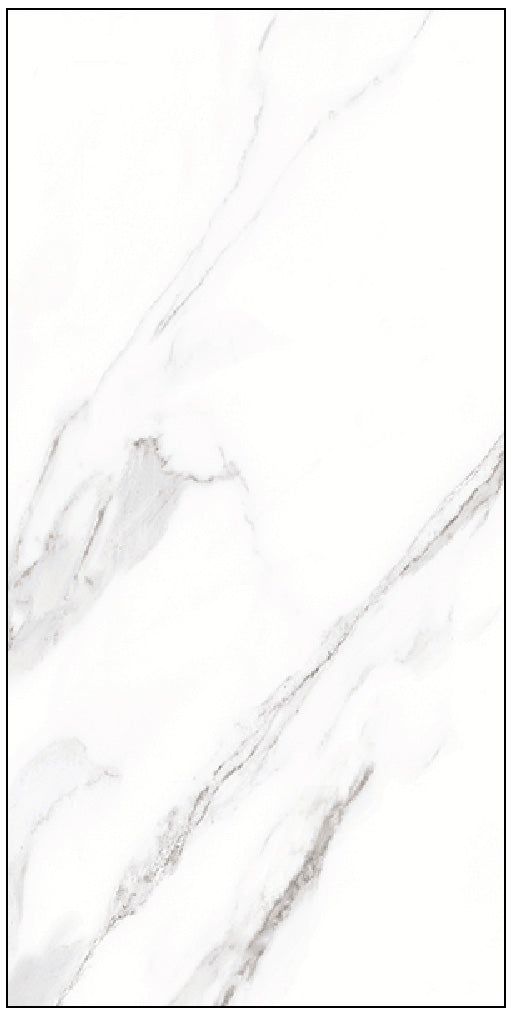 Carrara White Marble Effect Polished Porcelain 30x60cm