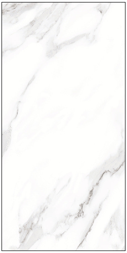 Carrara White Marble Effect Polished Porcelain 30x60cm