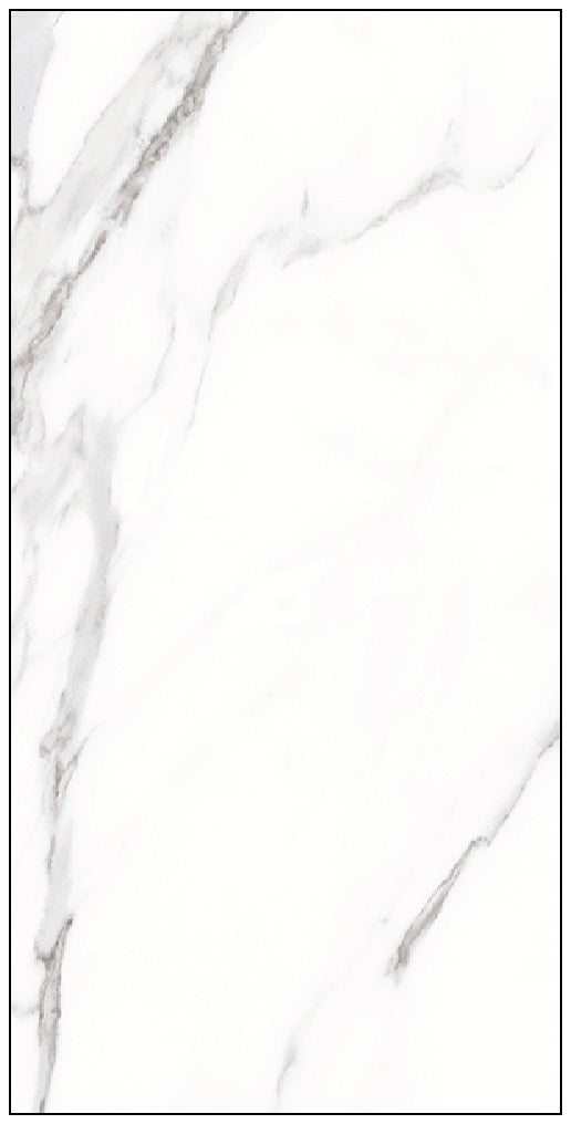 Carrara White Marble Effect Polished Porcelain 30x60cm