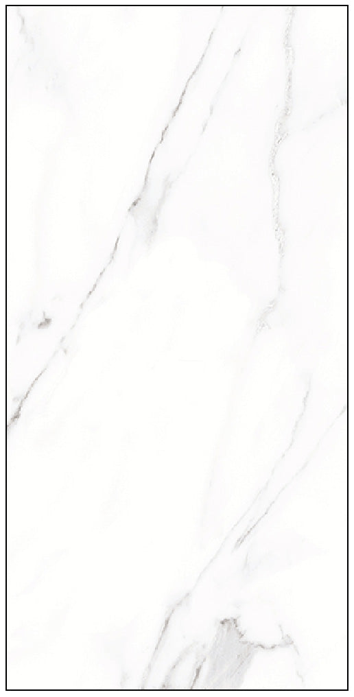 Carrara White Marble Effect Polished Porcelain 30x60cm