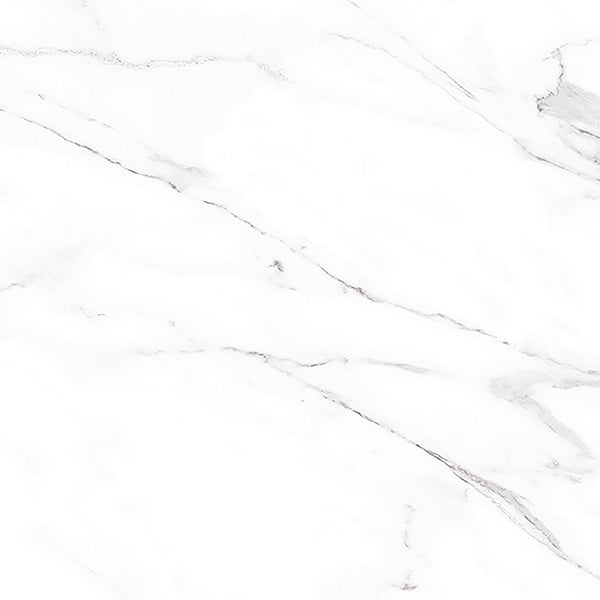 Carrara White Marble Effect Polished Porcelain 60x60cm