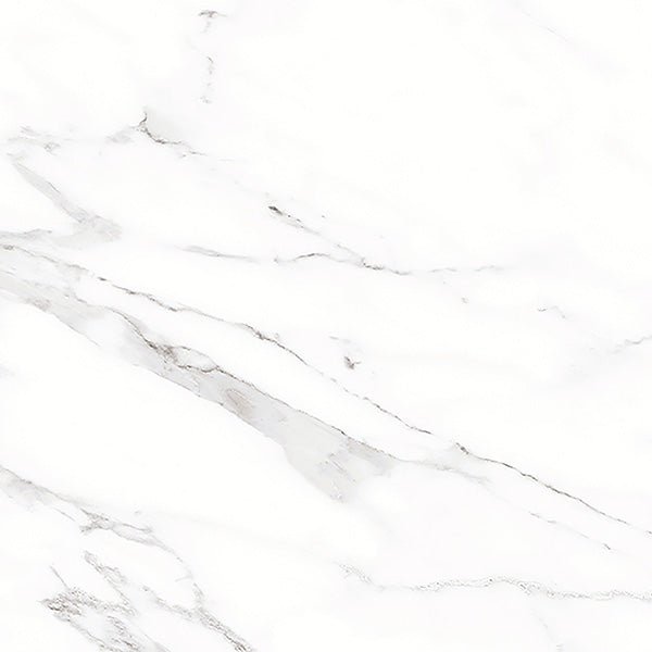 Carrara White Marble Effect Polished Porcelain 60x60cm