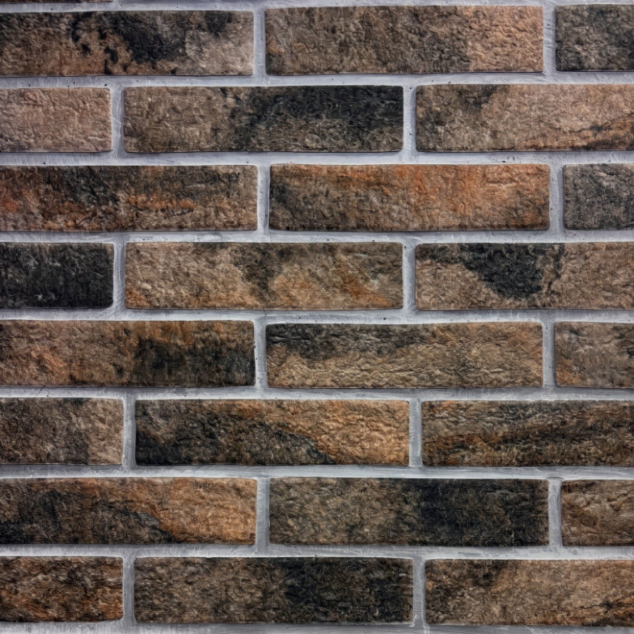 Chicago Dark Brick Effect Porcelain 6x25cm