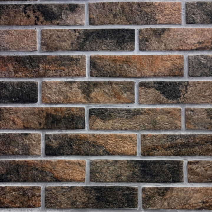 Chicago Dark Brick Effect Porcelain 6x25cm