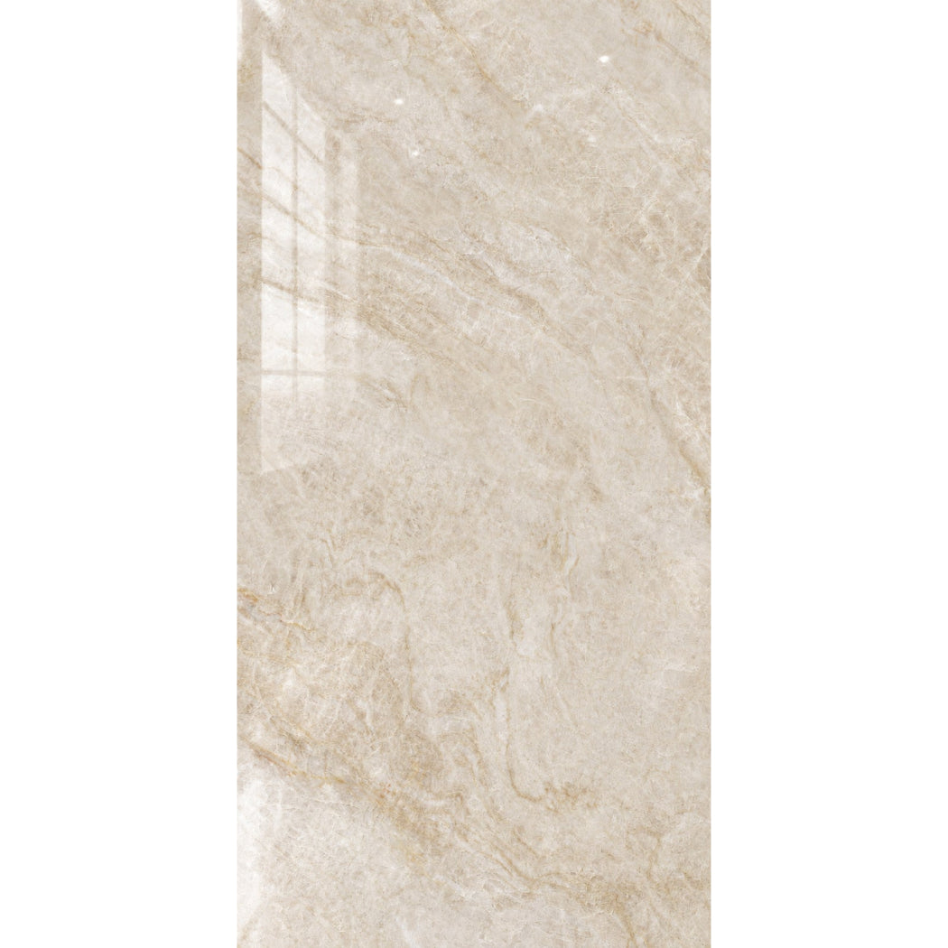 Cream Pearl Marble Effect Polished Porcelain 60x120cm
