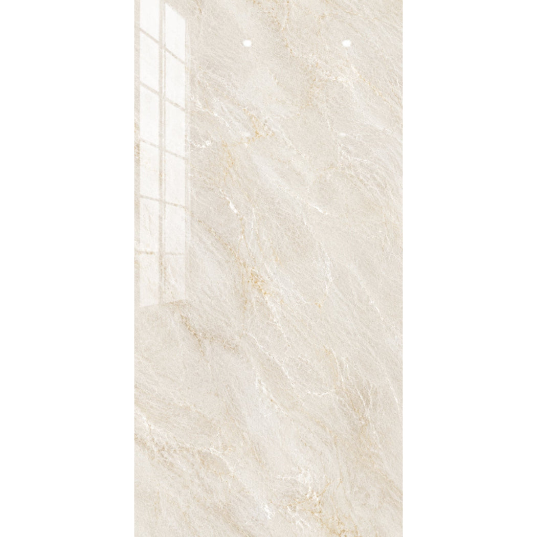 Cream Pearl Marble Effect Polished Porcelain 60x120cm