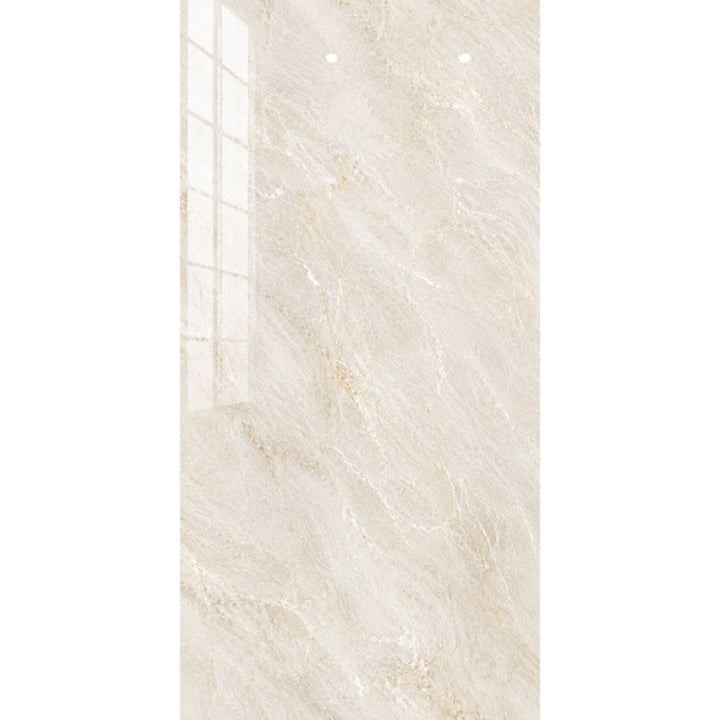 Cream Pearl Marble Effect Polished Porcelain 60x120cm
