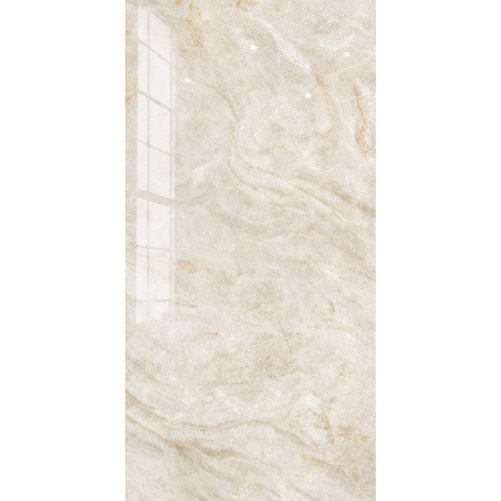 Cream Pearl Marble Effect Polished Porcelain 60x120cm