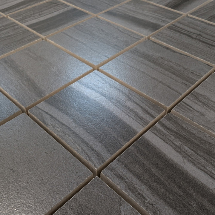 Denice Anthracite 4.8cm Satin Porcelain Mosaic 30x30cm