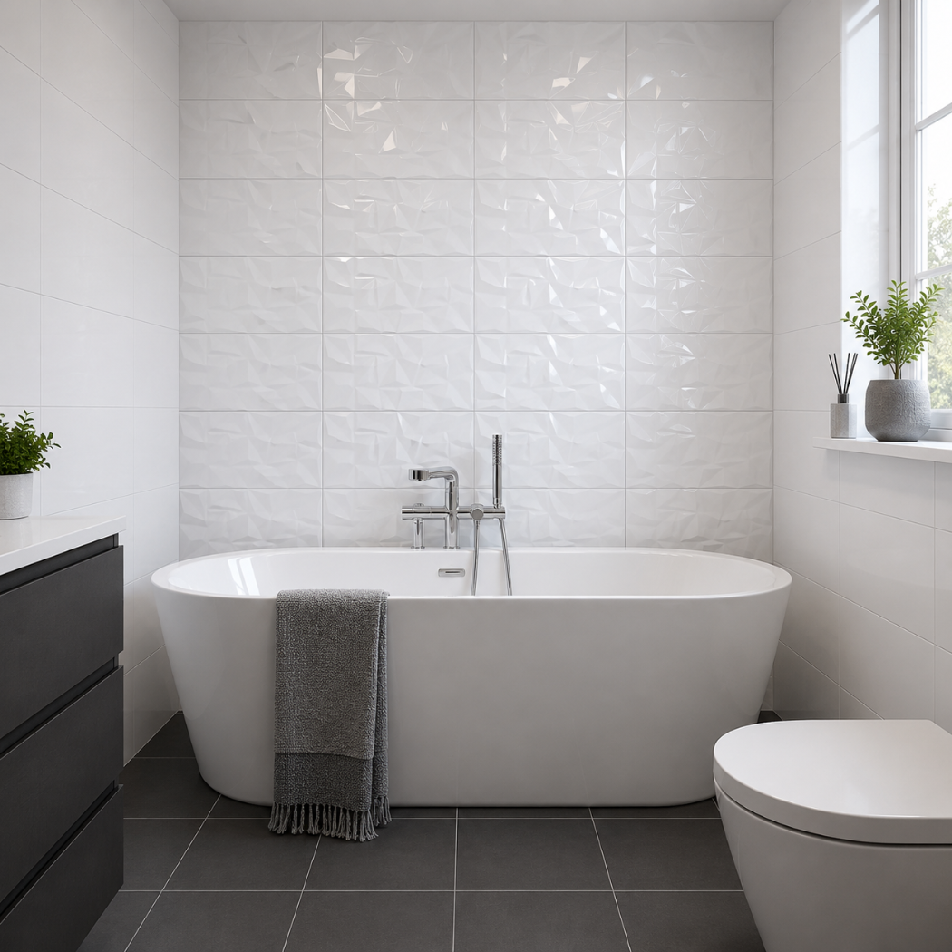 Emotion White Gloss Ceramic Decor 30x60cm