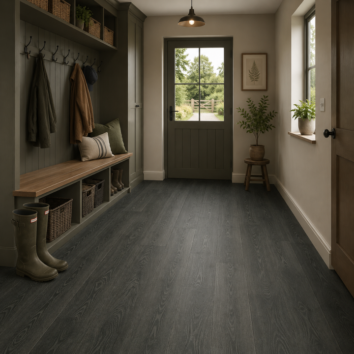Evermore Anthracite SPC Flooring 17.8x121.9cm