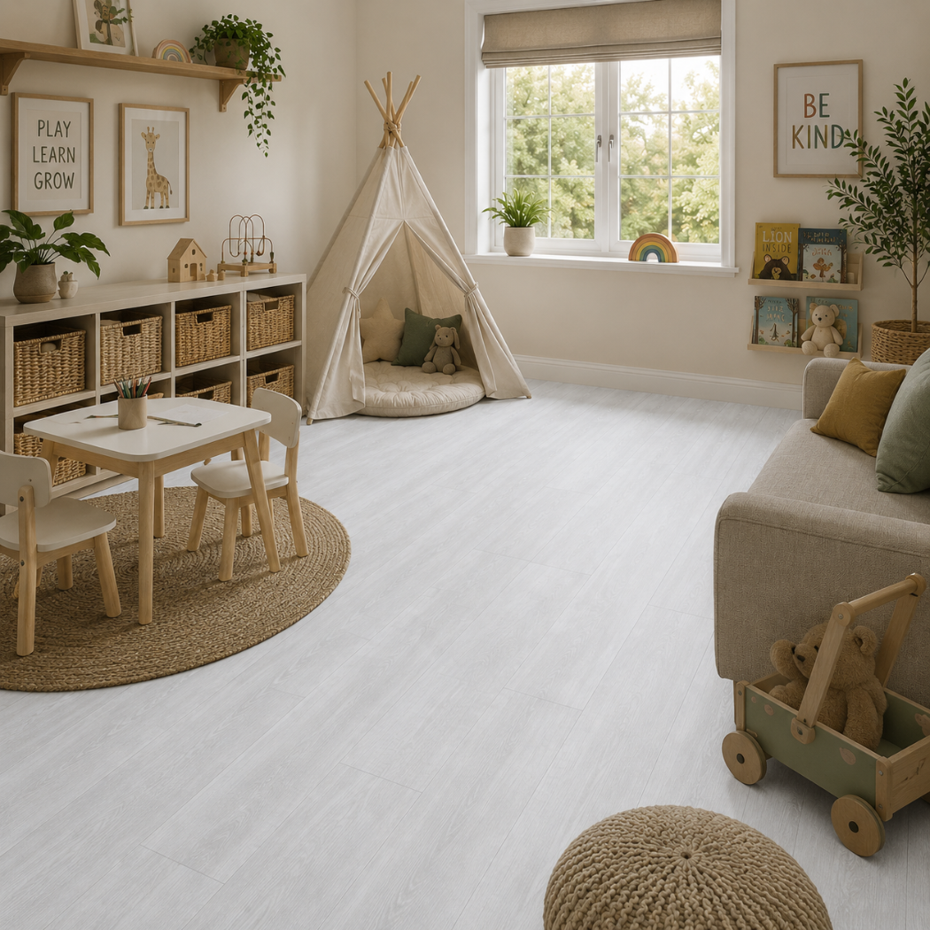 Evermore White SPC Flooring 17.8x121.9cm