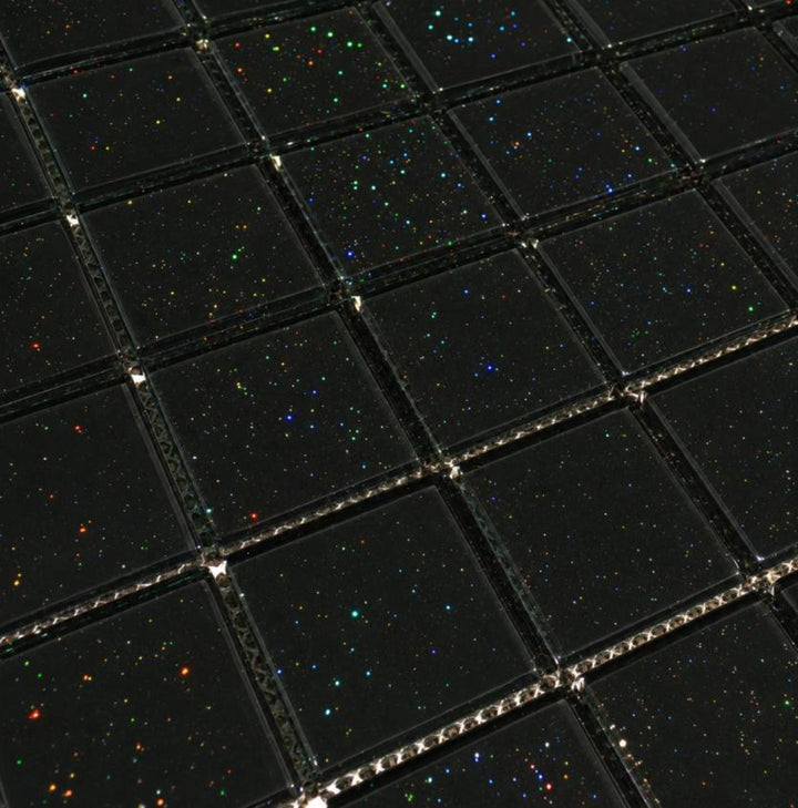 Galaxy Black Glitter 4.8 Mosaic 30x30cm