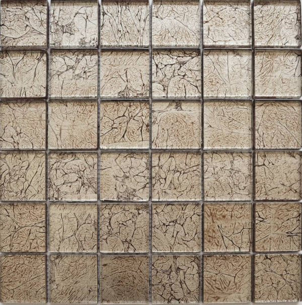 Gold Leaf Pewter 4.8cm Mosaic 30x30cm