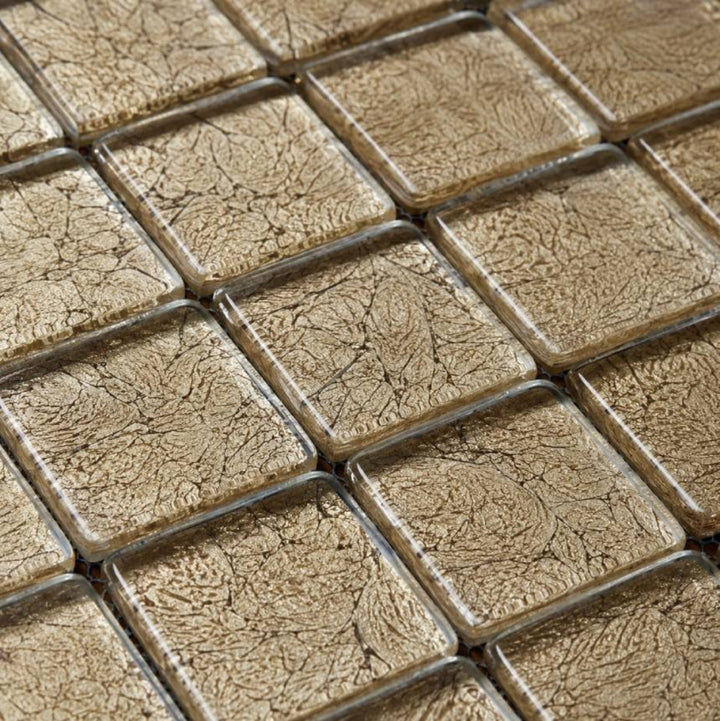 Gold Leaf Pewter 4.8cm Mosaic 30x30cm