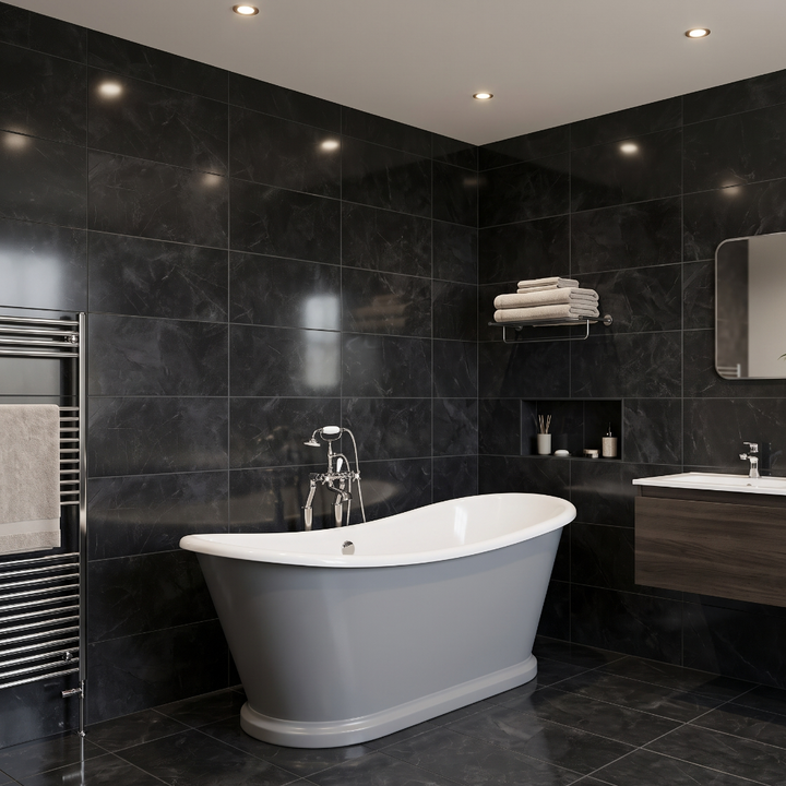 Bathroom Tiles, The Horizon Polished Marble Effect Tile Collection