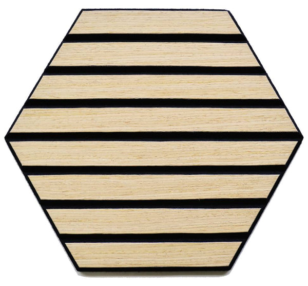 Acoustic Light Oak Hex Self Adhesive 26x30cm