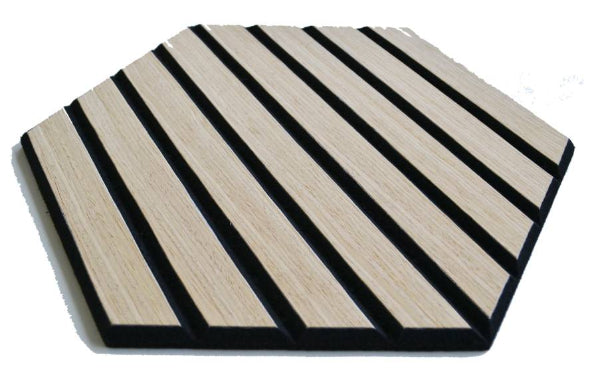Acoustic Light Oak Hex Self Adhesive 26x30cm