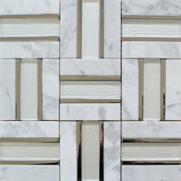 Marble Silver Mosaic 30x30cm