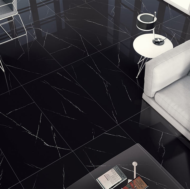 Marmo Venatino Marquina Marble Effect Porcelain 60x120cm