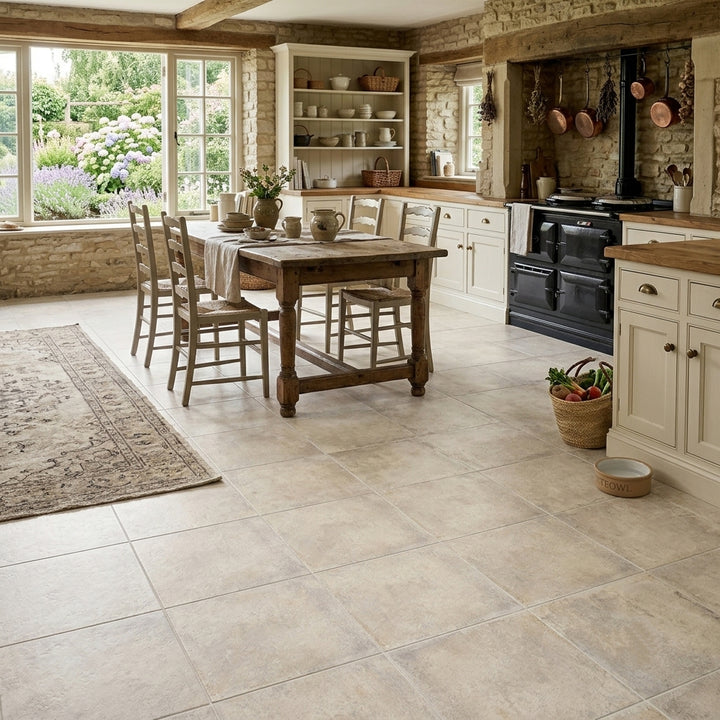 Matera Bianco Stone Effect Porcelain 45x45m