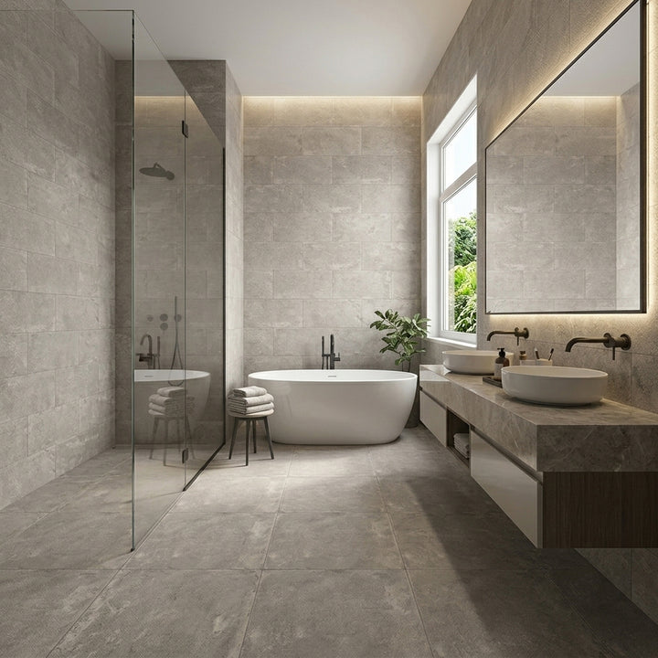 Matera Grigio Stone Effect Porcelain 30x60cm