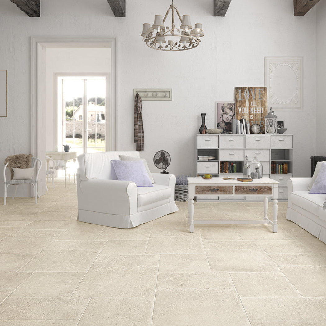 Matera Bianco Stone Effect Porcelain 60x60cm