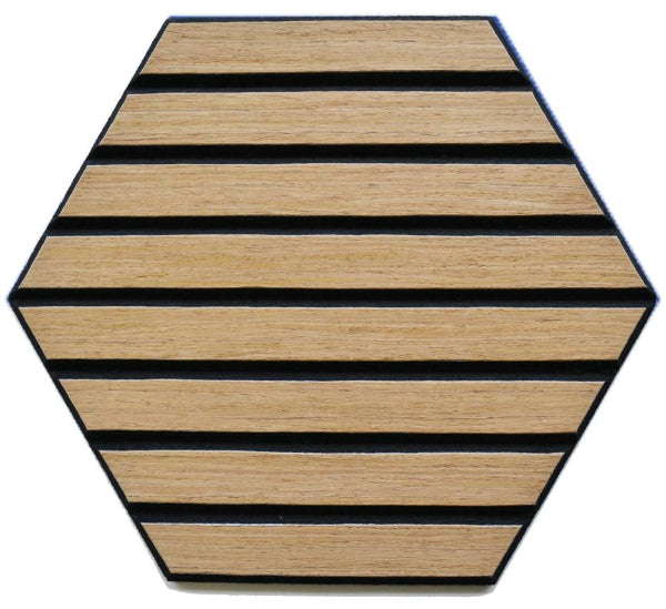 Acoustic Medium Oak Hex Self Adhesive 26x30cm