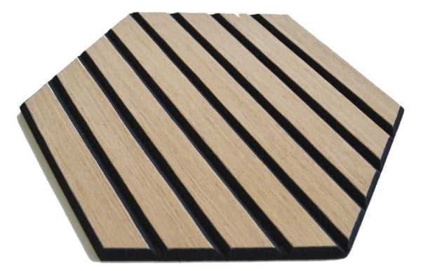 Acoustic Medium Oak Hex Self Adhesive 26x30cm