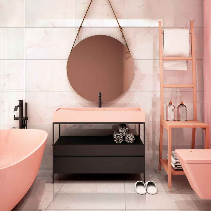 Mirage Pink Gloss Onyx Effect Ceramic 30x60cm